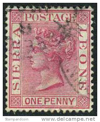 Sierra Leone #23a (SG #28) Used 1p Victoria From 1883 - Sierra Leone (...-1960)