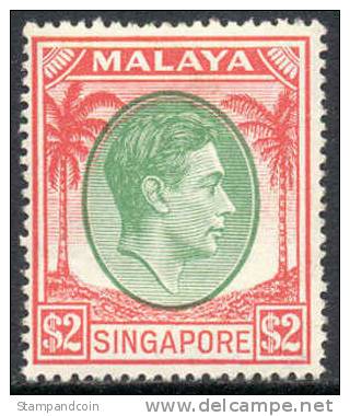 Singapore #19a Mint Hinged $2 Geroge VI From 1951 (perf 18) - Singapore (...-1959)