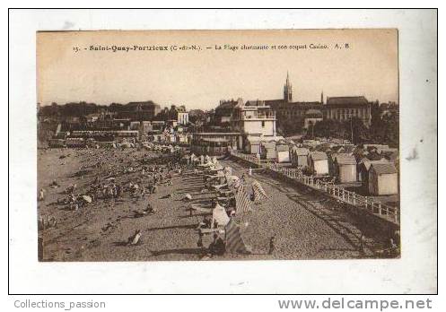 Cp, 22, Saint-Quay-Portrieux, La Plage Charmante Et Son Coquet Casino, Voyagée 1933 - Saint-Quay-Portrieux