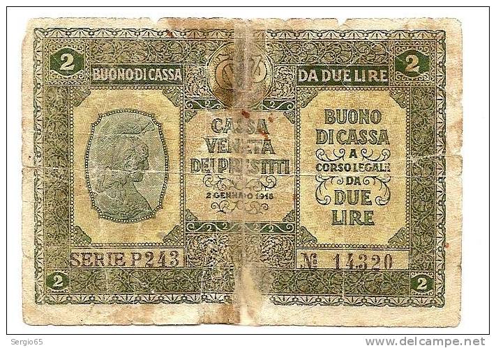 2 Lire - Buono Di Casa 1918. - Sonstige & Ohne Zuordnung