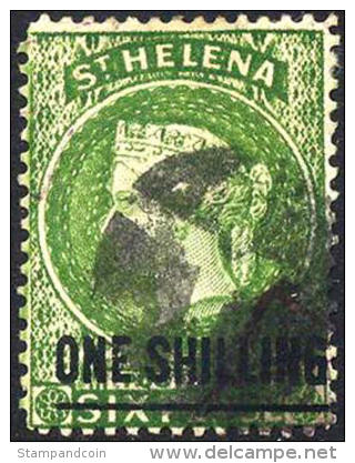 St. Helena #31 (SG #30) Used Surcharged Victoria From 1868 - Saint Helena Island