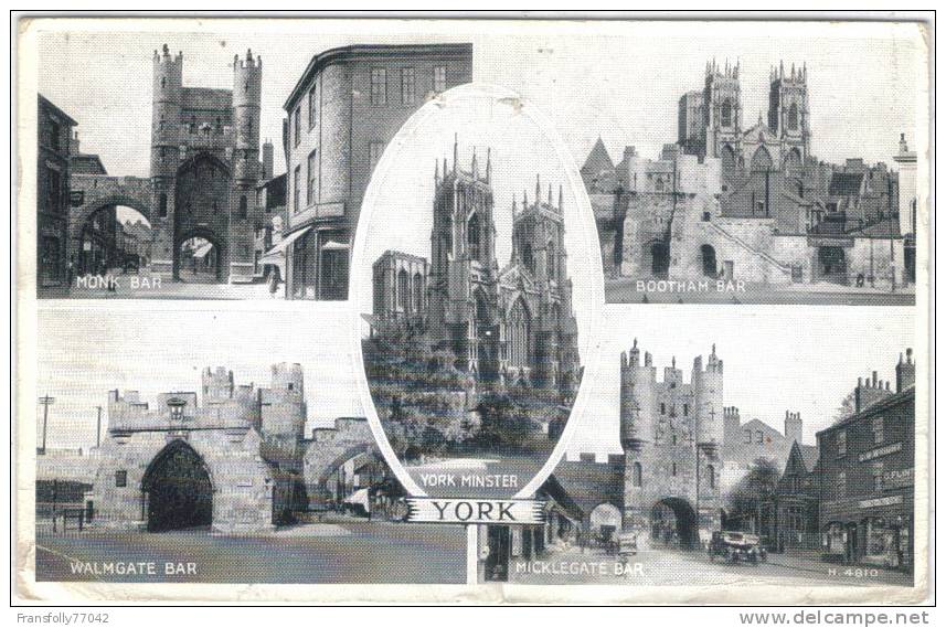 Rppc - U.K. - ENGLAND - YORKSHIRE - YORK - MULTI-VIEW - FIVE SCENES - 1953 - York