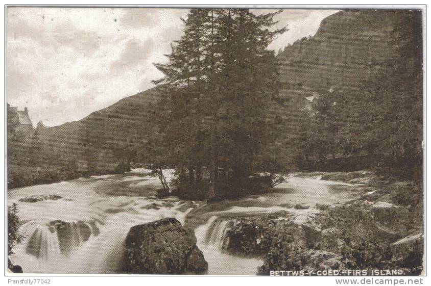 U.K. - NORTH WALES - BETTWS-Y-COED - FIRS ISLAND - RIVER SCENE - RAPIDS - Caernarvonshire