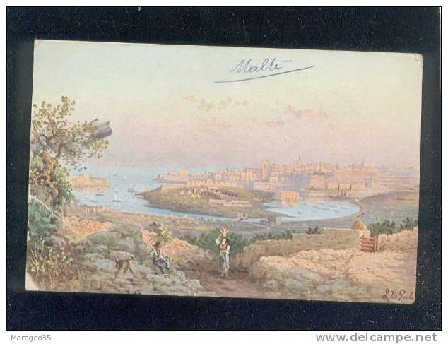General View Of Quarantimeharbour Malta Malte édit.john Crit...? N° 4 Repro De Peinture De Gale - Malta