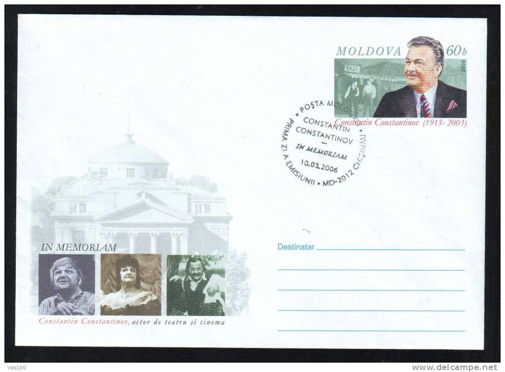 Acteurs Theater And Film Obliteration FDC Stationery Cover 2006 Moldova/Moldavie. - Acteurs