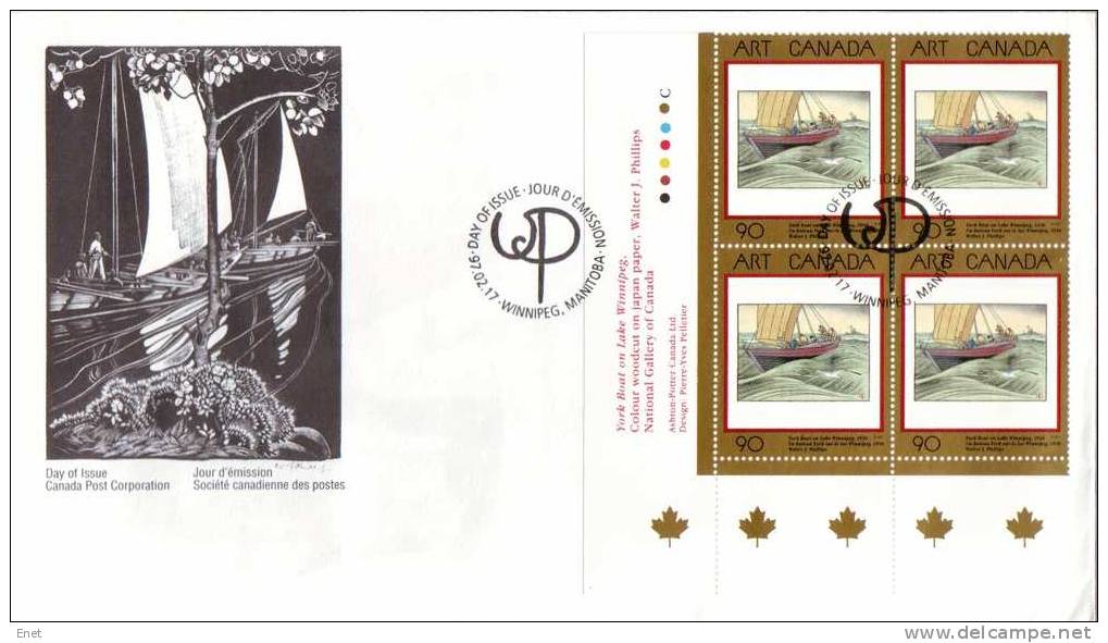 Schiffe Schepen - Kanada Canada - York-Boot Auf Dem Winnipeg-See - MiNr 1613 - Schiffe