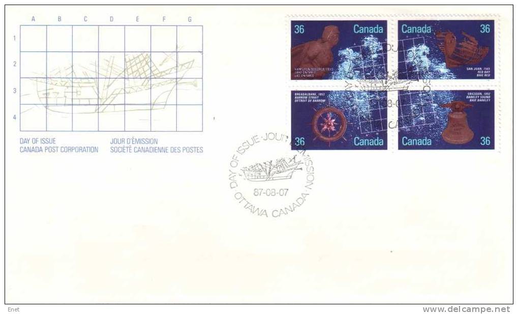 Schiffe Schepen - Kanada Canada - Schiffswracks - MiNr 1054-1057 - Schiffe