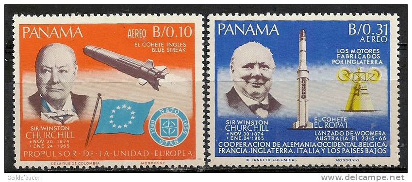PANAMA - Yvert - P. Aérienne - 413/14** - Cote 6 € - Sir Winston Churchill