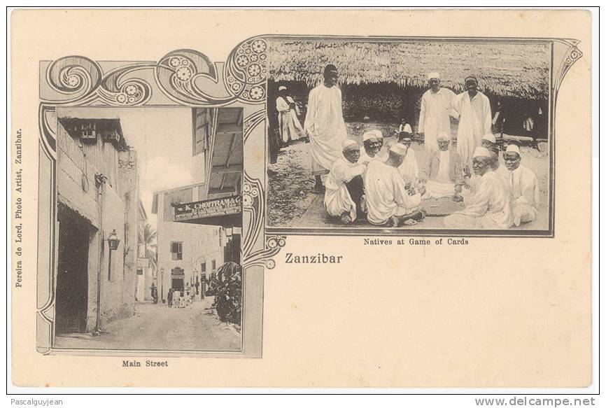 CPA ZANZIBAR - MAIN STREET - NATIVES AT GAME OF CARDS - Tanzania