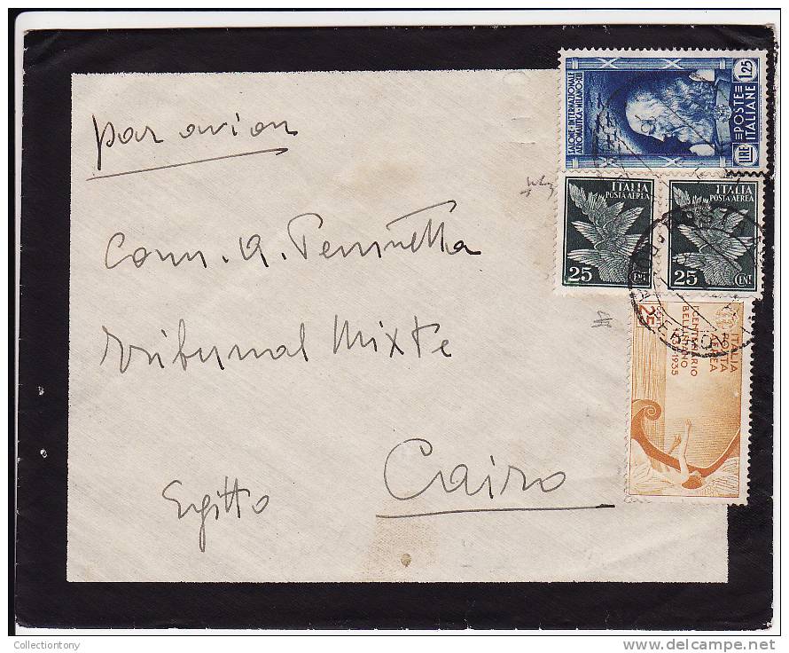 STORIA POSTALE - LETTERA VIAGGIATA CON VALORI GEMELLI DI POSTA AEREA - STIMA 300.00 EURO FIRMATO - Storia Postale (Posta Aerea)