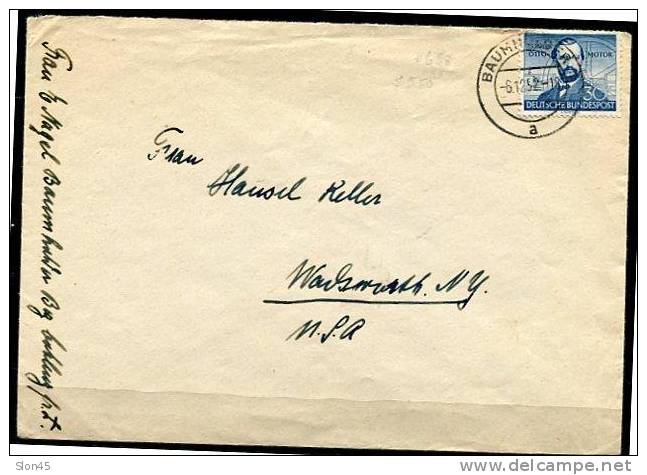 Germany 1952 Cover To USA N.A.Otto. - Cartas & Documentos