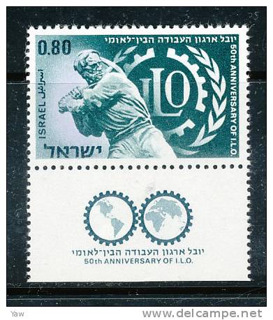 ISRAELE 1969 50° ORGANIZZAZIONE INTERNAZIONALE DEL LAVORO. MNH** YT 377 - ILO