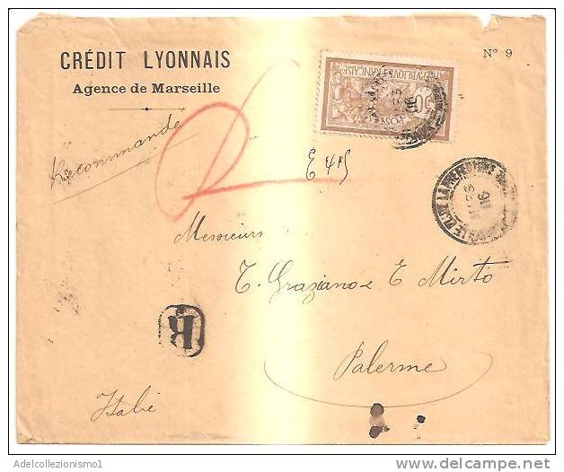 42458)lettera Racc. Francese Con 50f + Annullo - Used Stamps