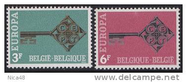 Belgio 1968 Europa 2 Vl  Nuovi Serie Completa - 1968