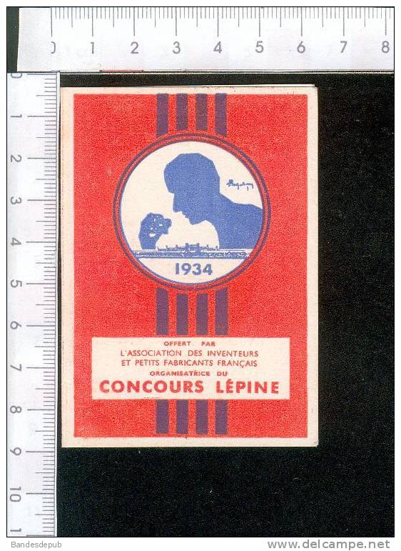 Concours Lépine Petit Calendrier Illustré 1934 Inventeur Bon Entrée Salon National Inventions - Formato Piccolo : 1921-40