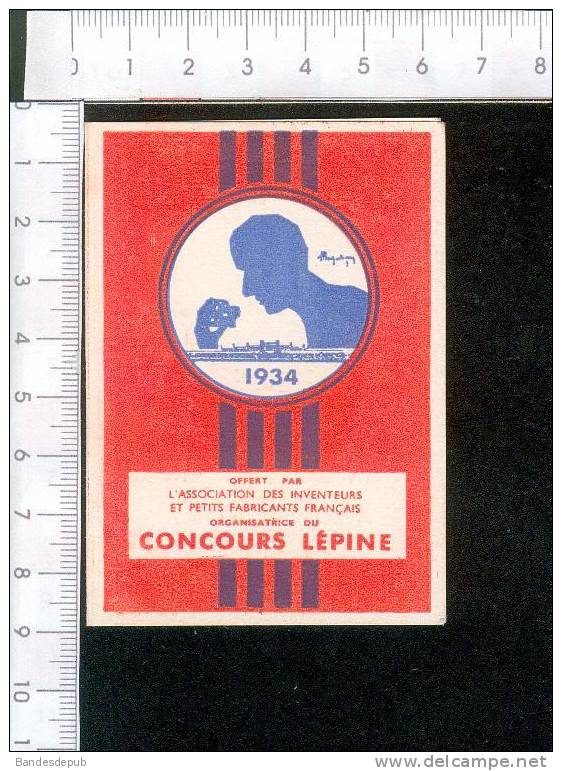Concours Lépine Petit Calendrier Illustré 1934 Inventeur Bon Entrée Salon National Inventions - Petit Format : 1921-40