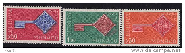 Monaco 1968 Europa 3 Vl  Nuovi Serie Completa - 1968