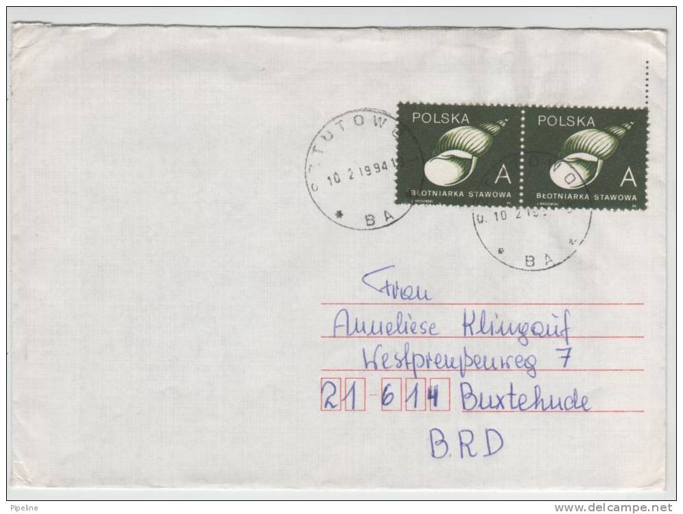 Poland Cover Sent To Germany Sztutowo 10-2-1994 - Gebraucht