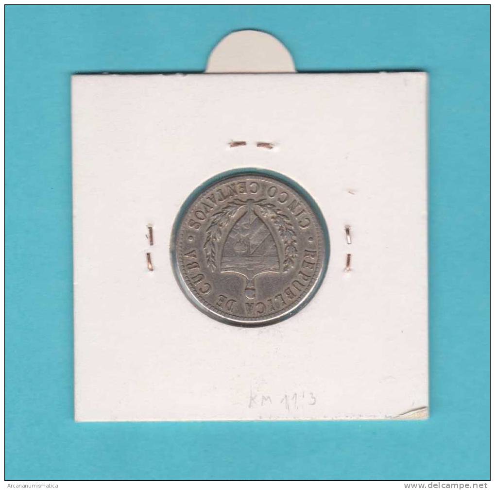 CUBA  5  CENTAVOS  1.960  CU-NI   KM#11.3  MBC/VF    DL-7592 - Cuba