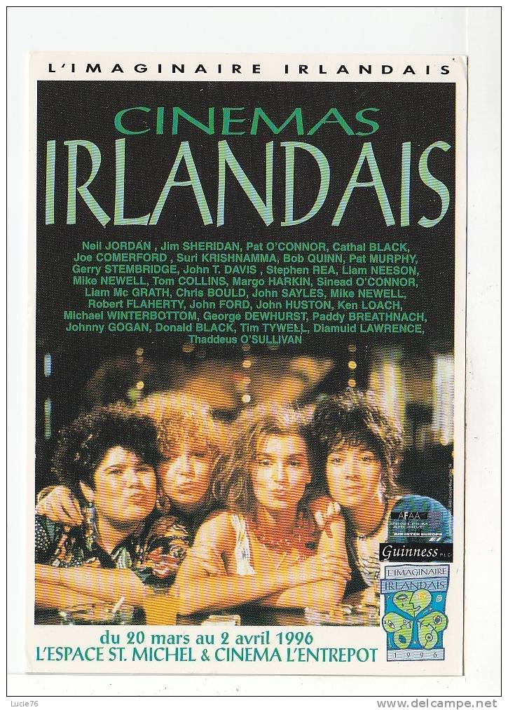 CINEMA IRLANDAIS - L'Imaginaire Irlandais  - 20.03 Au 02.04 1996 - L'Espace St Michel Et Cinéma L'Entrepot - Affiches Sur Carte