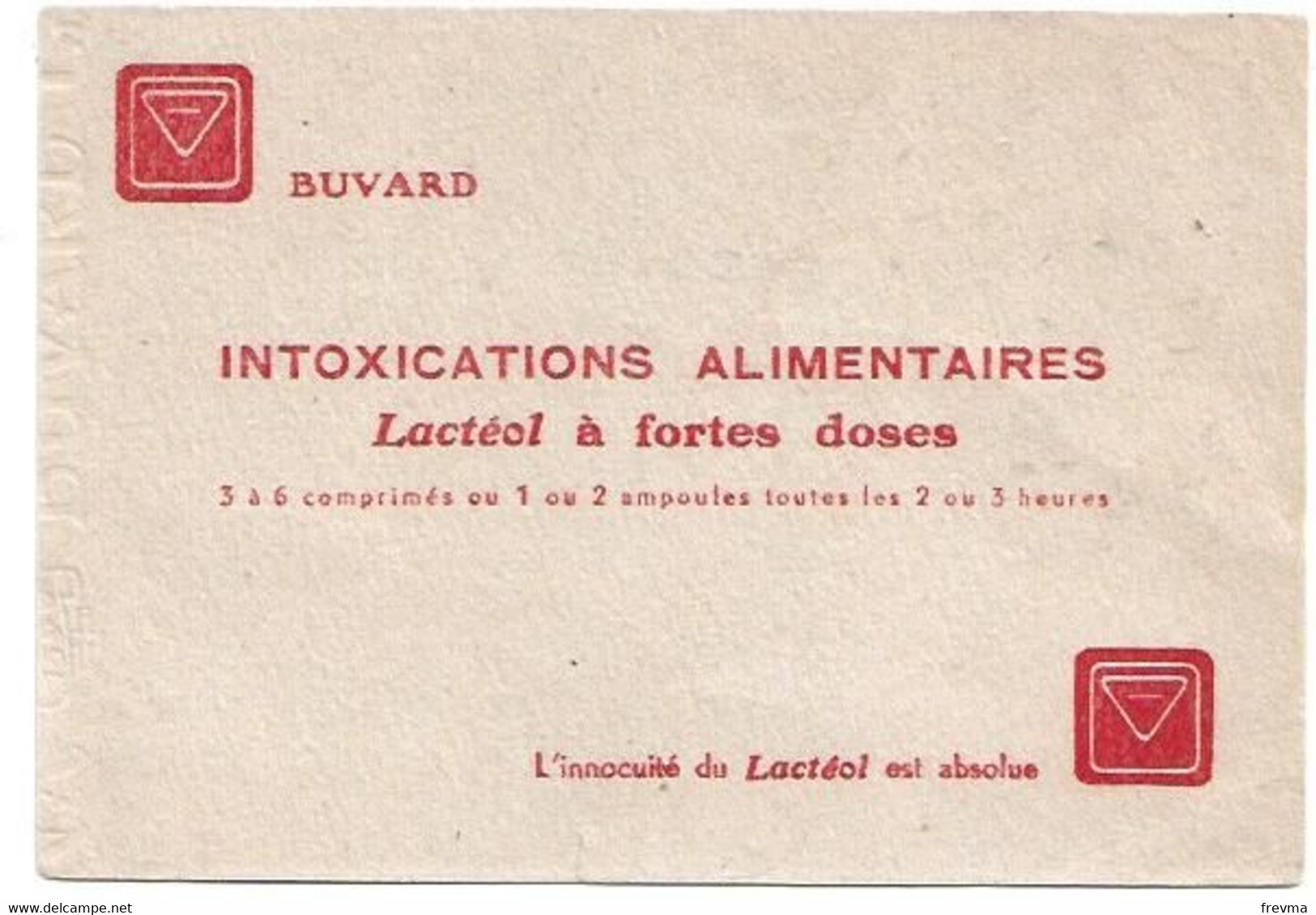 Buvard Intoxications Alimentaires - Produits Pharmaceutiques