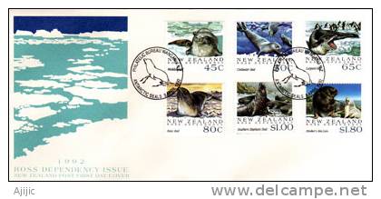 Faune Marine Terre De Ross Antarctique (Phoques,leopards,Elephants,Lions De Mer) FDC 1168/73. PRIX REDUIT! - Autres & Non Classés