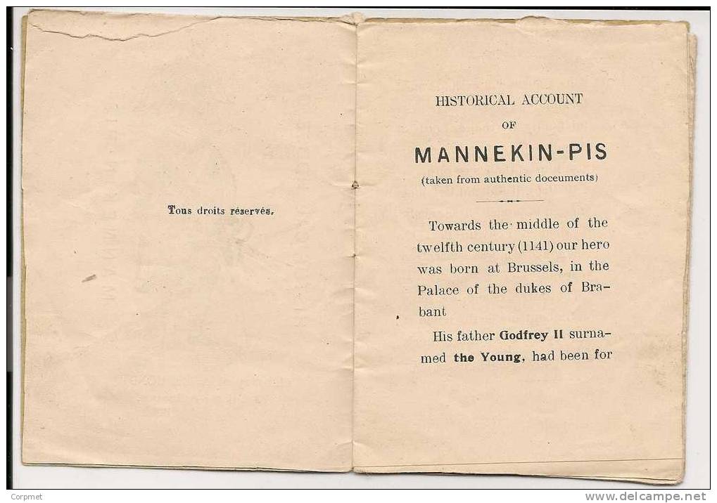 MANNEKIN-PIS - Historical Account Book From The Library Of A. DE HONDT, Brussels - 15 Pages Rustic - Kunst