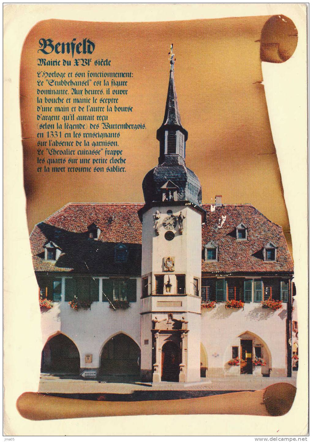 CPM De BENFELD Sa Mairie Du XVIème Siècle, Son Horloge, Le Jacquemart, Le Stubbenhansel (04) - Benfeld