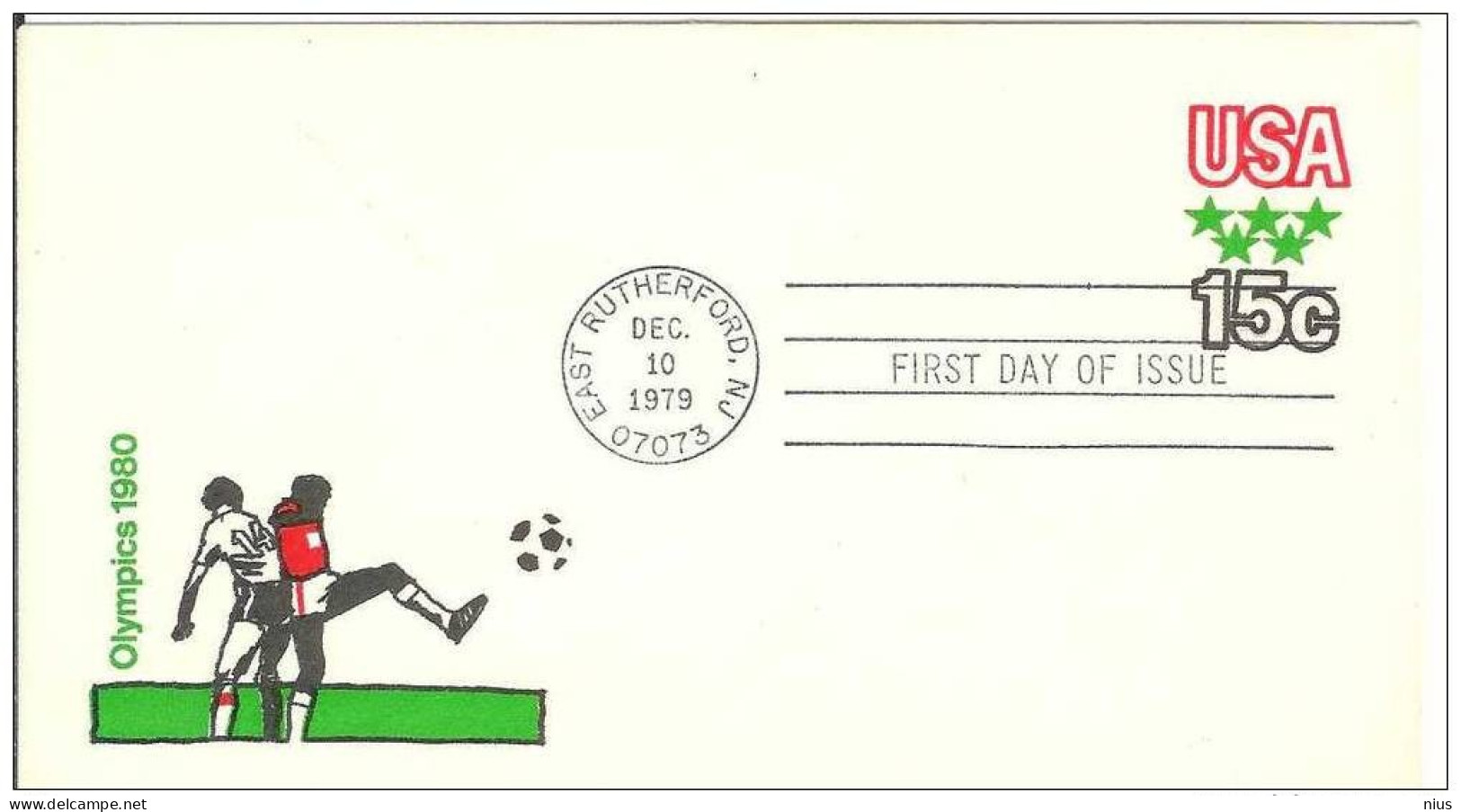 USA FDC 1979 Olympic Games, Football Soccer Fussball FIFA 1980, Canceled In East Rutherford NJ - 1971-1980