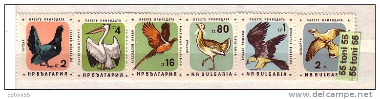 BULGARIA / Bulgarie  1961 BIRDS (Protection Of The Nature)   6v.-MNH - Collections, Lots & Séries