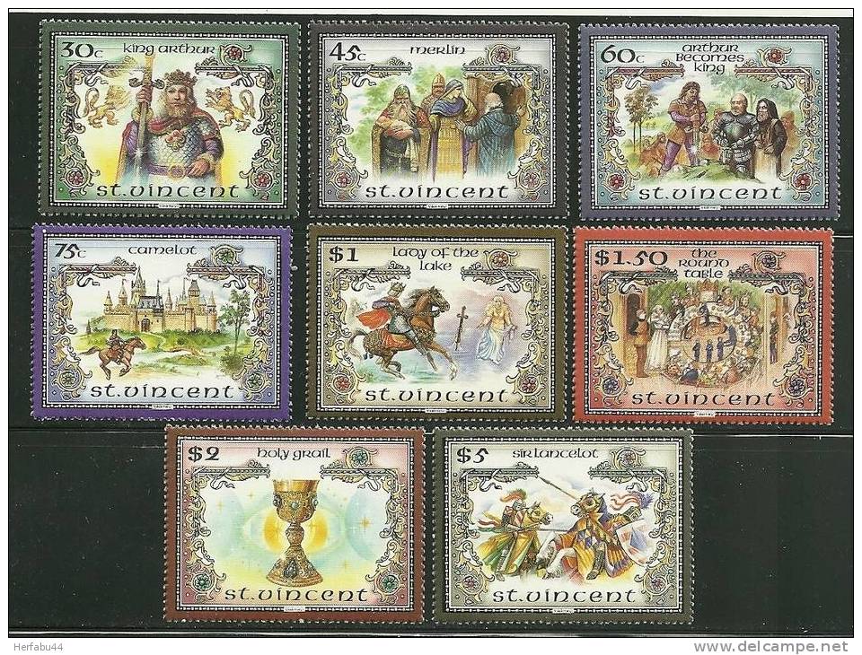 St. Vincent     The Legend Of King Arthur    Set    SC# 979-79G MNH** - St.Vincent (1979-...)