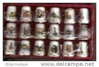 Dé A Coudre Porcelaine Les Monuments (18 Pcs) Dans Sa Boite - Recordatorios