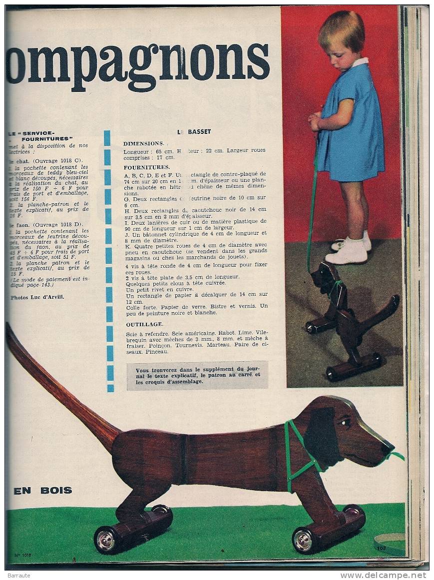 Femmes D´aujourd´hui N° 1018 Du 05/11/1964 ."article Sur PIERRE GAXOTTE"+ Interview De Daniel STERNEFELD - Mode