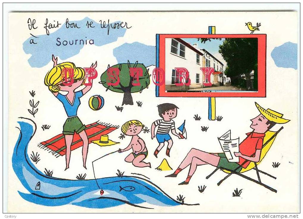 66 - SOURNIA - Repos Et Peche - Dos Scané - Sournia