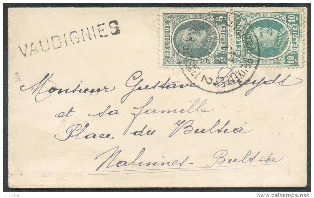 N°193/4 - Houyoux 5 Et 10 Cent. Obl. Sc Ambulant Sc TOURNAI-BRUXELLES 2 S/Enveloppe Carte De Visite Du 11-VII-1926 + Gri - Griffes Linéaires