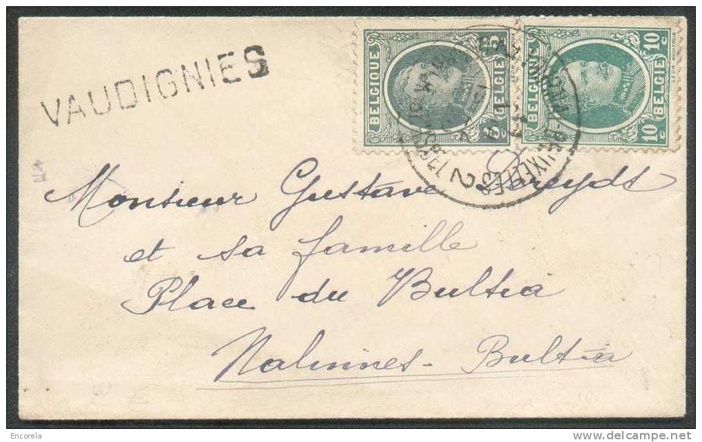 N°193/4 - Houyoux 5 Et 10 Cent. Obl. Sc Ambulant Sc TOURNAI-BRUXELLES 2 S/Enveloppe Carte De Visite Du 11-VII-1926 + Gri - Linear Postmarks
