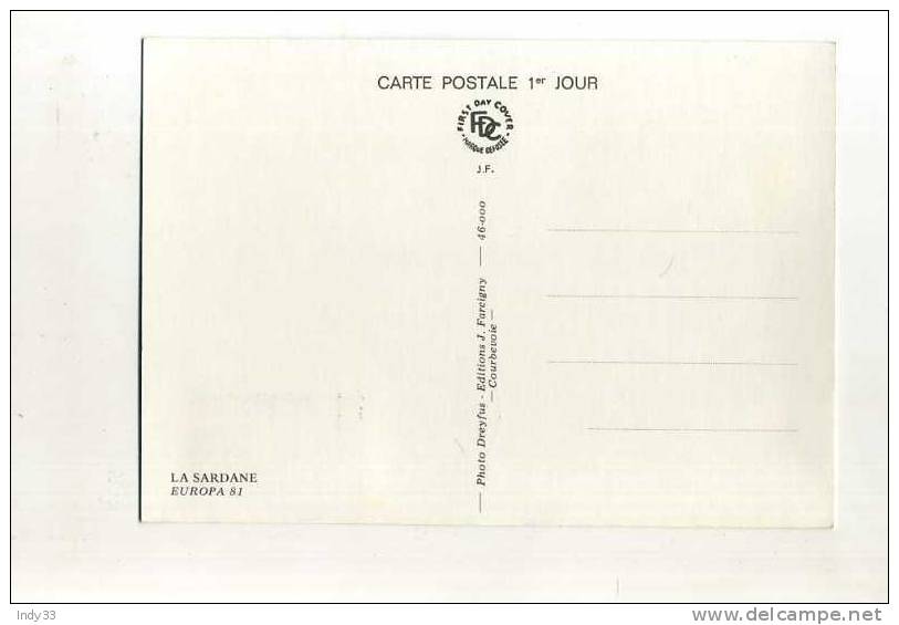 - FRANCE . TIMBRE EUROPA 1981  SUR CM  DANSE LA SARDANE . CACHET 1 Er JOUR PARIS 2/5/81 - Baile