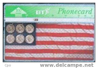 # UK_BT BTC155 Flying The Flag USA 1 100 Landis&gyr   -avion,plane- Tres Bon Etat - BT Souvenir