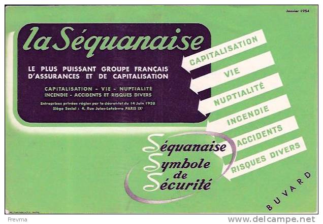Buvard La Séquanaise Vie - Banque & Assurance