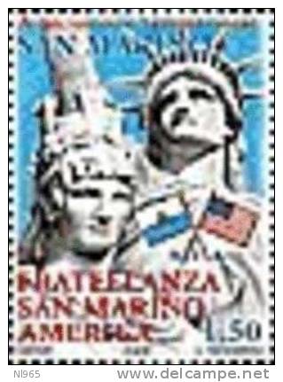 REPUBBLICA DI SAN MARINO - ANNO 2008 - COSTITUZIONE FRATELLANZA SAN MARINO-AMERICA - ** MNH - Unused Stamps