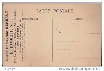 FRANCE: NEUILLY-Sur-Seine :Crue De La Seine:30/01/1910.Rue Soyer.Verso:Grand Restaurant Reneaux.Non écrite. - Floods