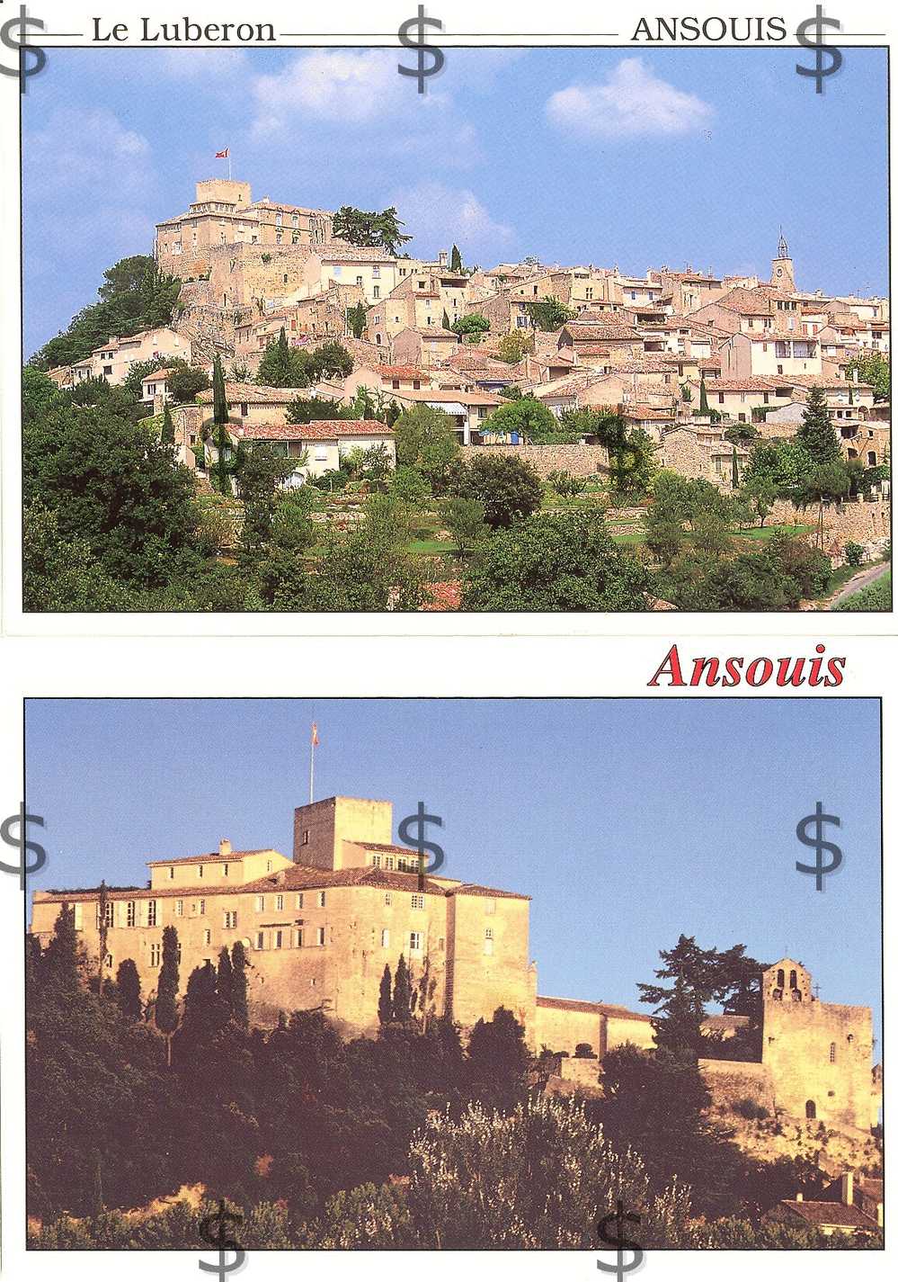 ANSOUIS Vaulcuse 84 : Lot 2cp : Village Et Chateau - Ansouis