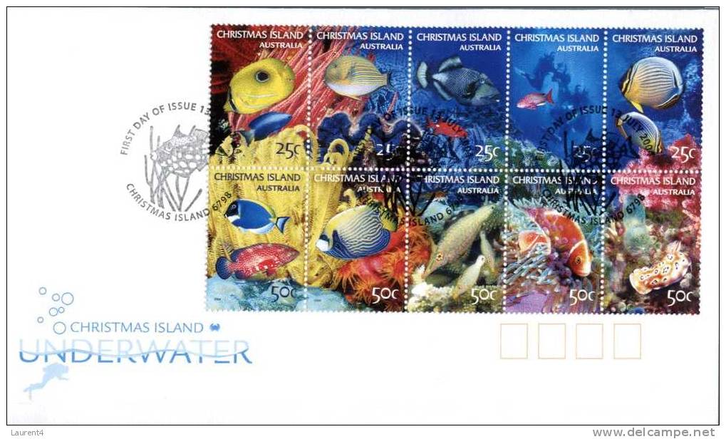 (2106) - FDC Christmas Island - Premier Jour Ile De Christmas - Underwater - Christmas Island