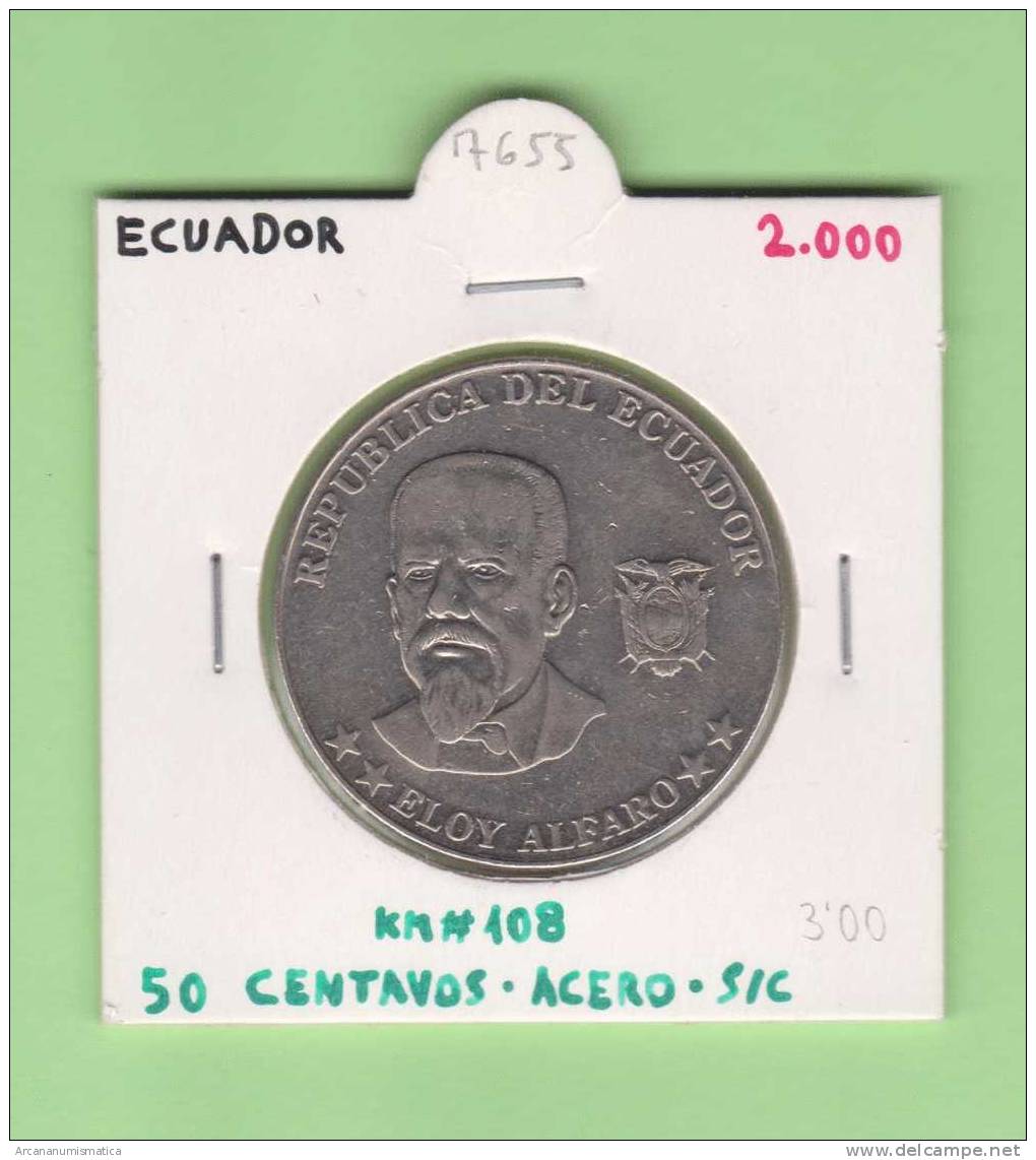 ECUADOR   50   CENTAVOS   2.000  ACERO  KM#108  SC/UNC    T- DL-7655 - Ecuador