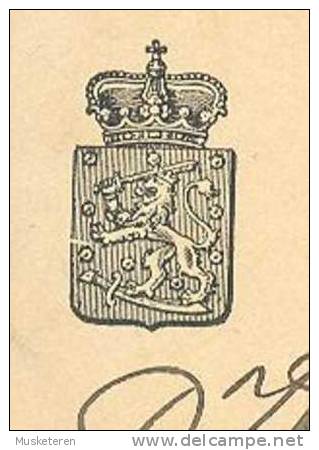 Finland Postal Stationery Ganzsache Entier UPU Postkort 1897 Suomenniemi Willmanstrand ERROR Variety In Arms (3 Scans) - Ganzsachen