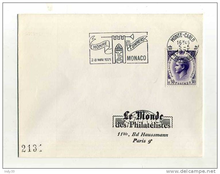 - MONACO . FLAMME "2e SALON INTERNATIONAL D´ART  PHOTOGRAPHIQUE" SUR ENVELOPPE DE 1970 - Storia Postale