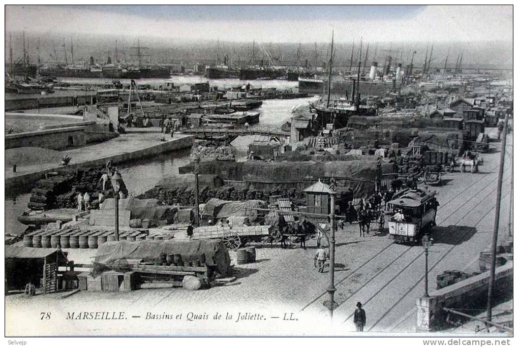 13, Marseille, Bouches-du-Rhône, Bassins Et Quais De La Joliette. Parfait état. V. 1910 - Joliette, Zona Portuaria