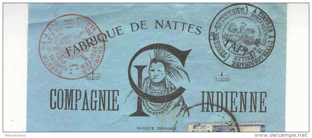 069/15 - BELGIQUE INDIENS - Mandat 1913 TP Pellens - La Compagnie Indienne , Fabrique De Nattes à VILVORDE - Non Classés