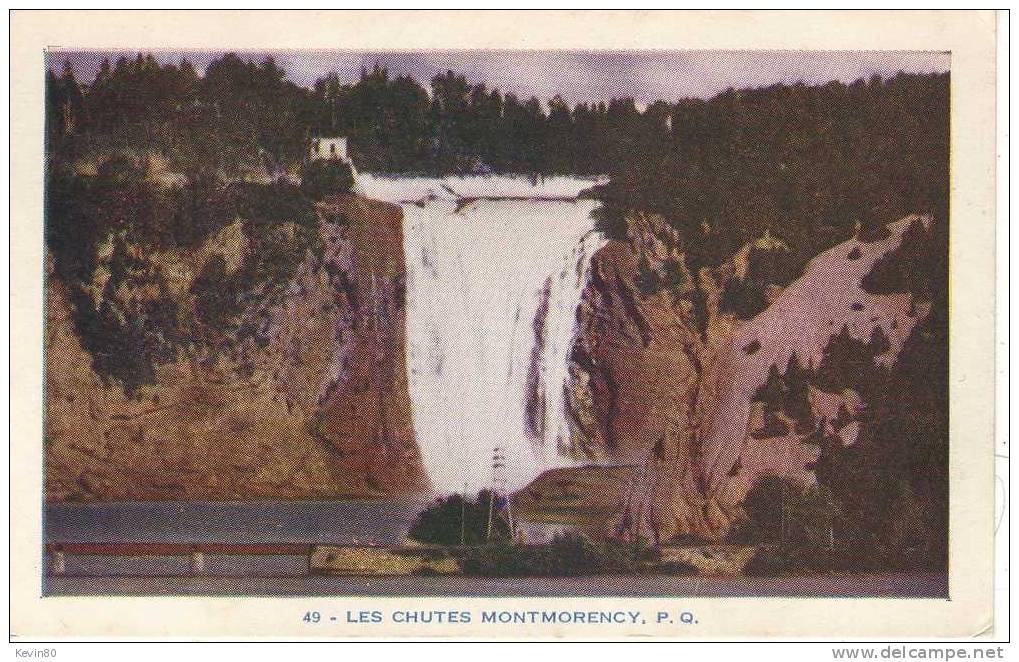 CANADA Les Chutes Montmorency P.Q. Cpa Couleur - Chutes Montmorency