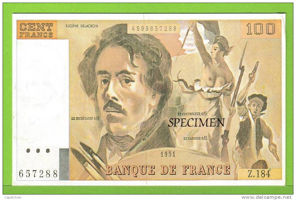 CARTE D'UN BILLET DE 100 F - Carte écrite En 1996 - Munten (afbeeldingen)